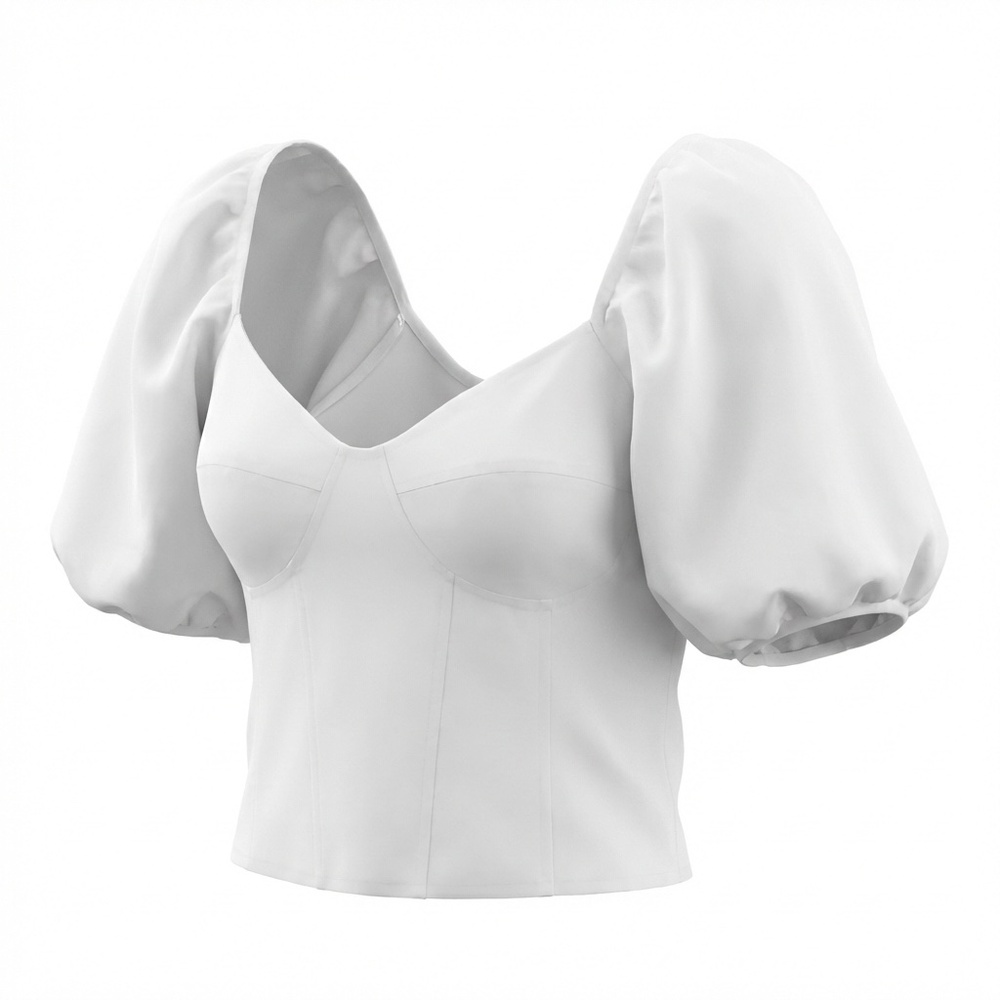GAP Women's White Puff Sleeve Top
